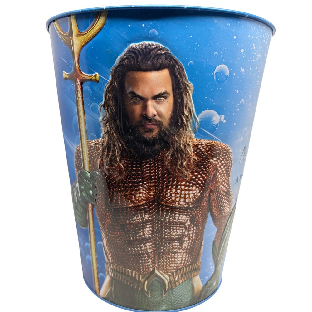 DC Aquaman‎ and the Lost Kingdom 9" Metal Popcorn Bucket Tin Jason Momoa 2023